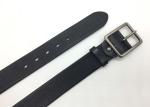 Black 3.8cm Mens Casual Leather Belt With Square Pin Buckle