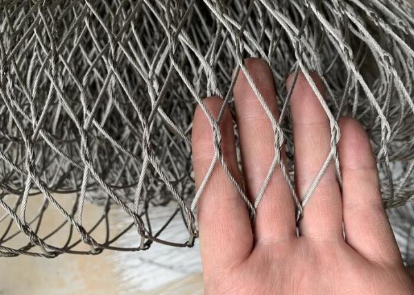 Cheap 1.2mm - 4.0mm Wire Rope Mesh For Secure Passages / Bridge Safety for sale