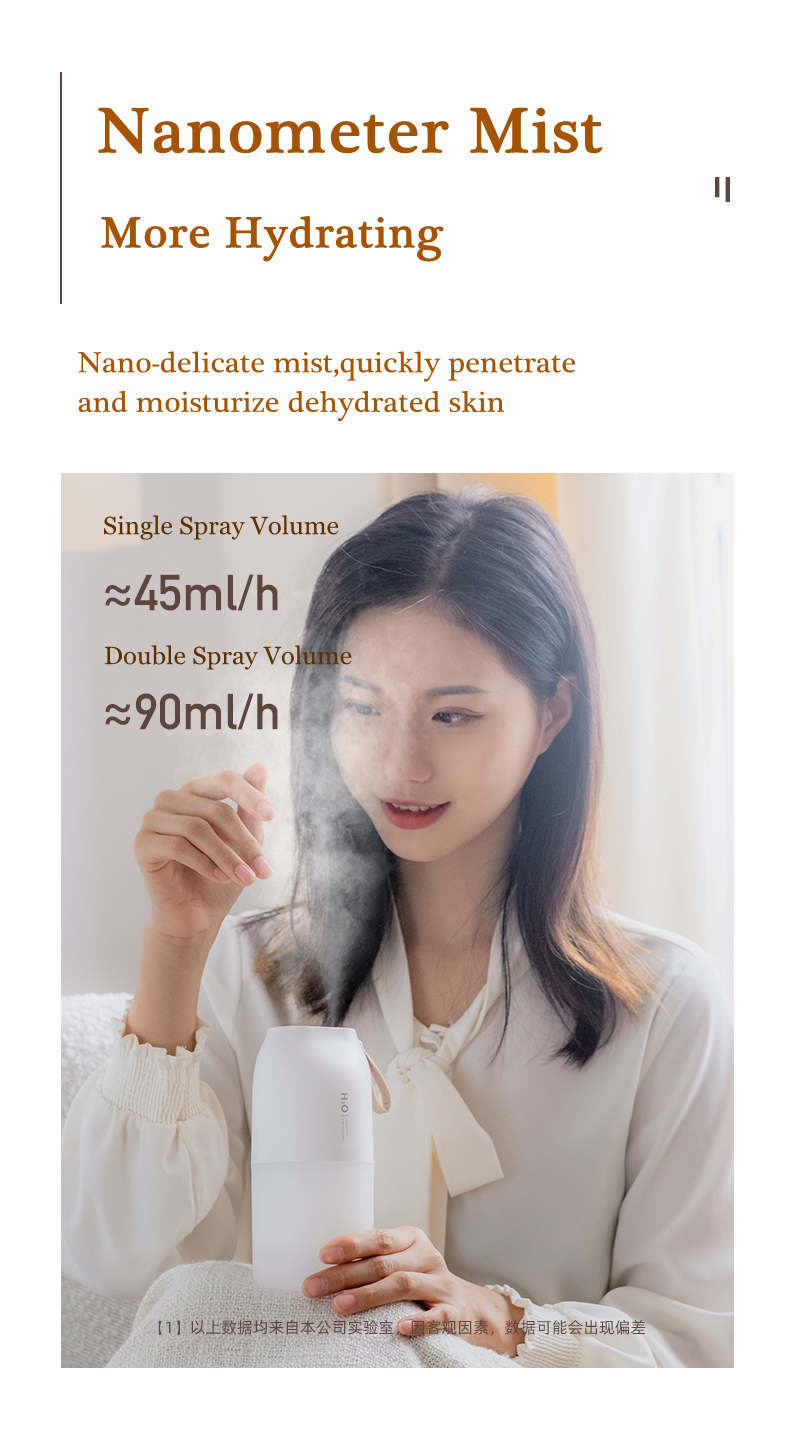 Dual Spray Ultrasonic Wireless Air Humidifier Portable Desktop Mist Spray