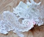 Apparel Accessories Ivory Embroidery Lace Applique for Bridal Dress