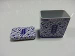 Metal Tin plate Rectangle Printed Blue And White Porcelain Box , 0.23mm Tinplate