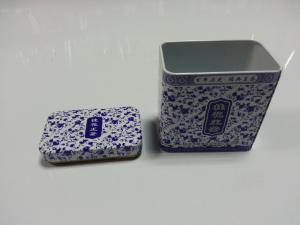 Quality Tinplate Tin Tea Canisters With Blue and white porcelain Tin plate wholesale