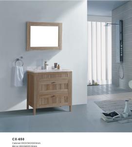 Quality Two Drawers PVC Bathroom Cabinet With Wood Grain Freestanding Install wholesale