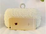 Bride's rhinestone pearl handbag new dinner evening bag socialite's hand sewed