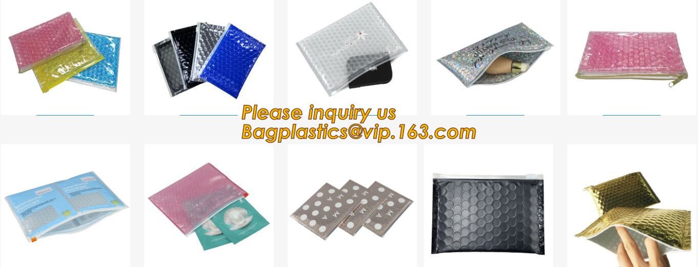 Cosmetic Pink Slider Padded Bag/Silver k Bag With Bubble,Padded Envelopes Cheap Aluminium Foil k Holographic