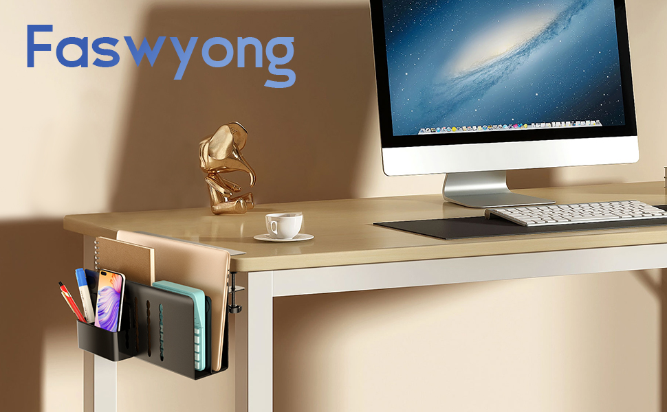 Laptop Stand Under Desk 2 Tier Steel Hanging Desk Organizer for Tablet iPad books Holder