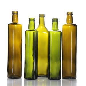 Quality ODM Green Olive Glass Oil Bottle Container With Pump Head 17oz wholesale