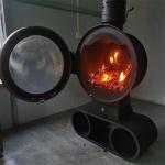 600mm Indoor Hanging Fireplace Central Heating Hanging Wood Burning Stove