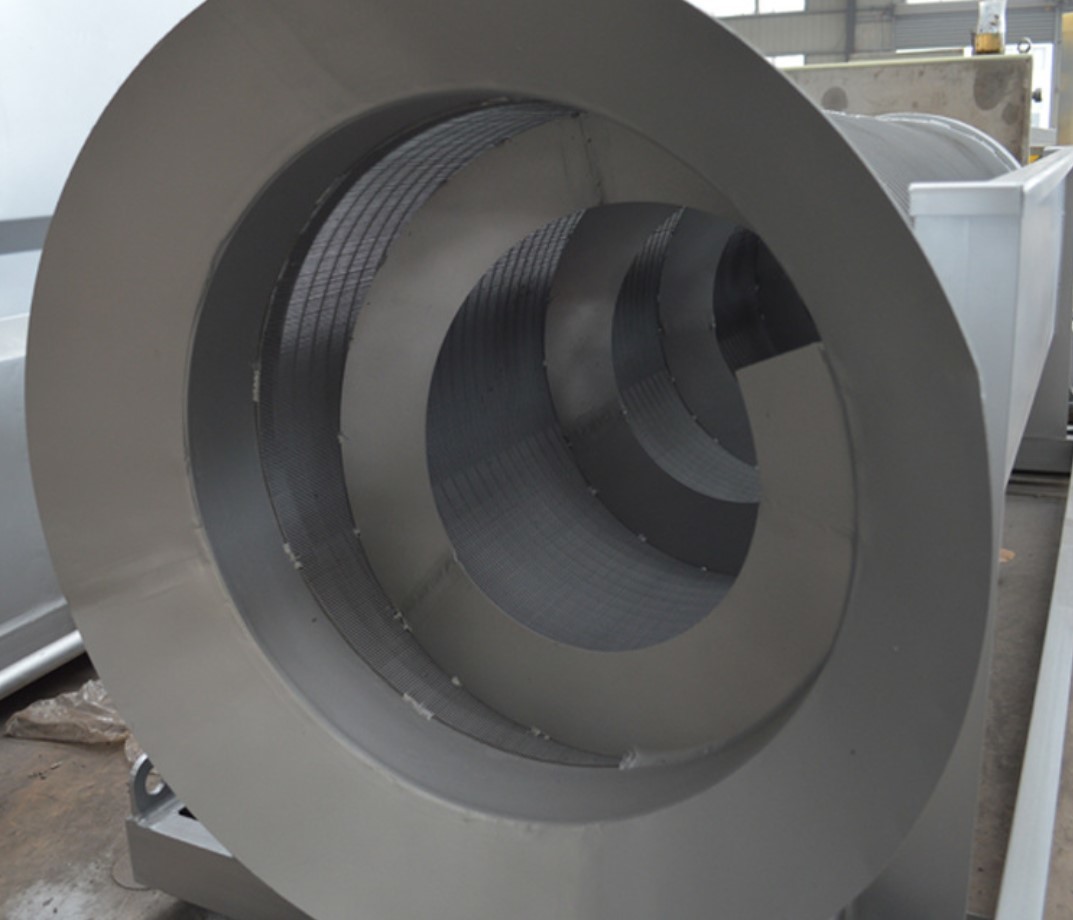 Filtering Mechanical Screen Wastewater , Rotary Drum Screen Internal Feed Customized