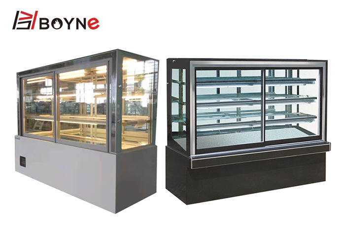 Japanese Type Right Angle 4 Layer Cake Display Case With Marble Base