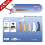 Elegant Design Wood Grain ABS Blades Ceiling Fan 52 Inch With Dimmable Light
