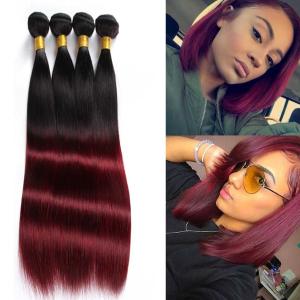 Quality Ombre Brazilian Straight Hair 1B/99J Two Tone Human Hair Bundles wholesale