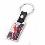 DIY Printable Metal Insert Sublimation Keyring Leather Strap Keychain Pendant