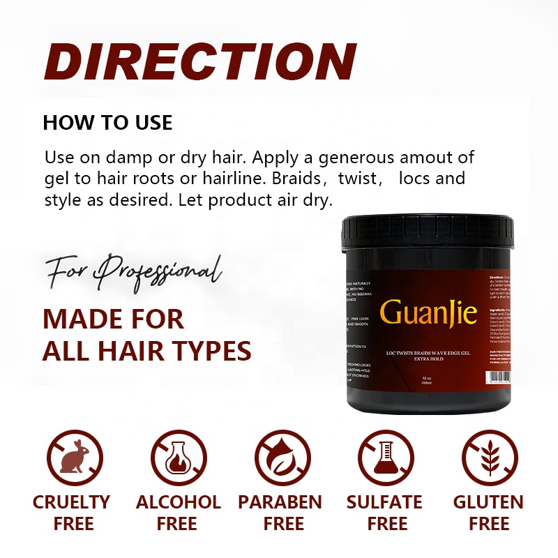 Non-Residue Conditioning Braid Gel Extreme Hold 16 oz for Salon Tames Frizz and Edges