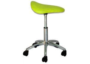 Quality Green Saddle Office Chair For Hair Cutting , Pu Leather Saddle Seat Stool wholesale