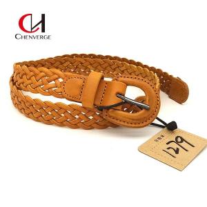Quality Cowhide Brown Braided Leather Belt Width 24mm Multipurpose Durable wholesale