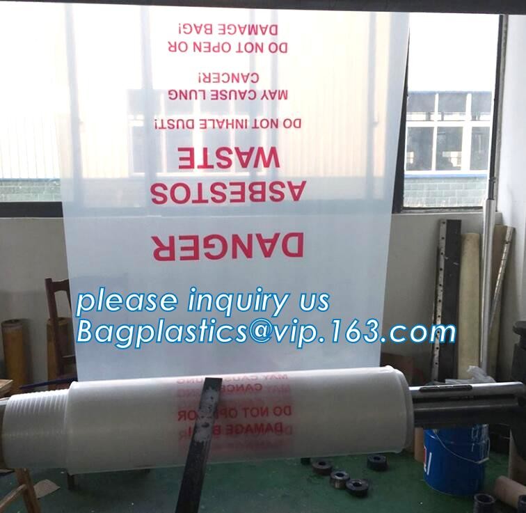 Hazardous Waste Yellow Plastic Bag Asbestos Garbage Bag,large size thicker LDPE asbestos remove bags,asbestos garbage ba