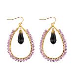Grape Seeds Drop Shaped Handmade Beads Earring Multi Colors