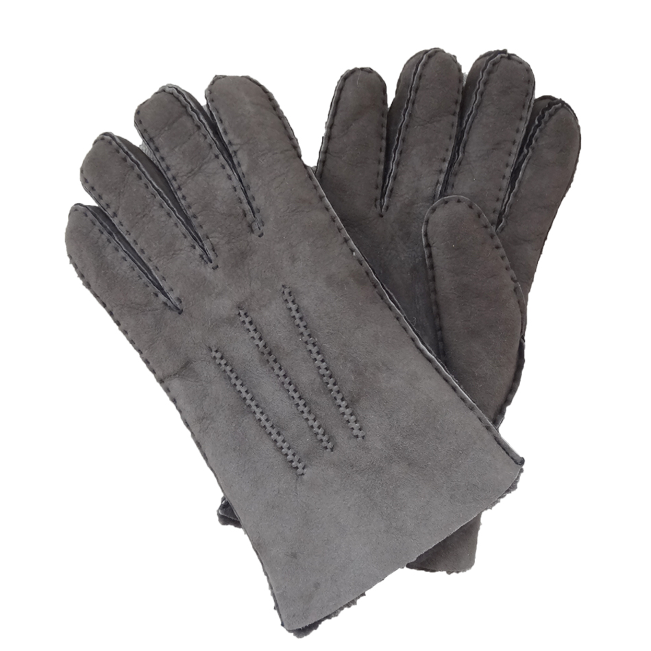 Spanish Merino Sheepskin Double Face Leather Winter Gloves Hand Sewn Men Gloves