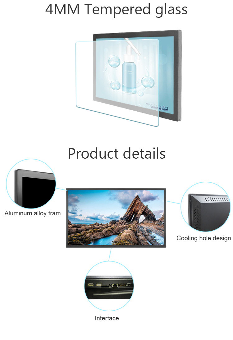 Indoor 32 Inch Android 4k Touch Screen Wall Mounted Advertising Display Digital Signage Player