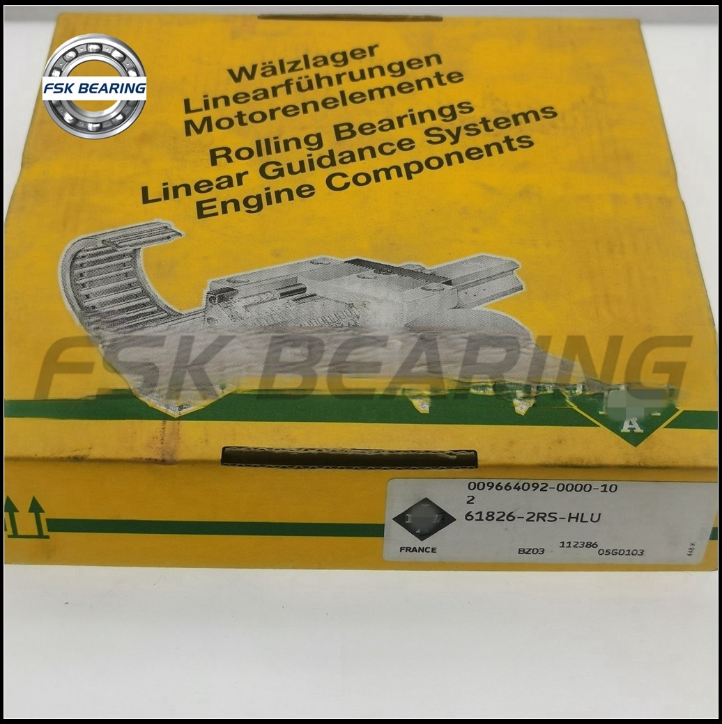 Thicked Steel 61826-2RS-HLU Single Row Deep Groove Ball Bearings ID 130mm OD 165mm