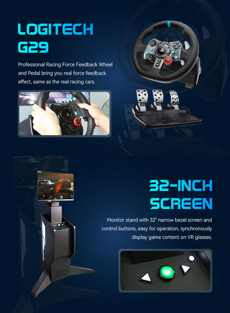 Crazy City VR Racing Simulator Virtual Reality Simulation Rides Driving Motion Race Seat Simulator