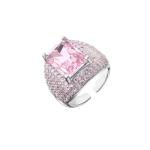 OEM S925 Silver Diamond Ring Crystal Gemstone Mens Hip Hop Rings