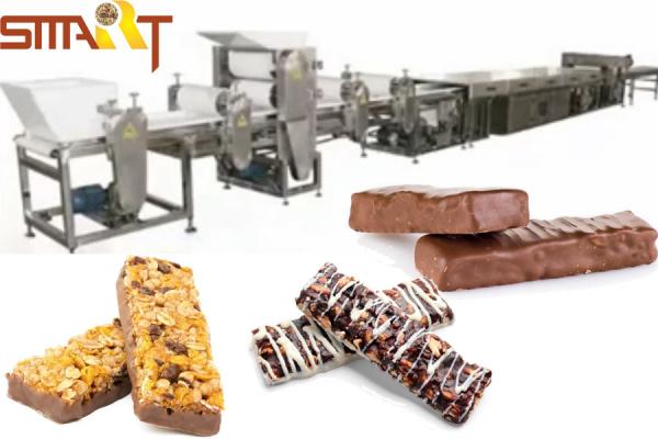 Chocolate Coating Cereal Bar Cutting Machine Almomds / Peanut / Sesame Candy Bar