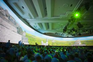 Quality 360° Curved Projection Screens 3.6mm Height Retractable For Cinema Simulation wholesale