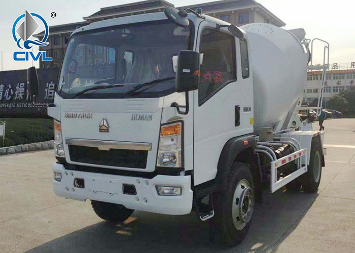 4X2 Light Cement Mixer Truck 4cbm Howo Concrete Mixing Truck 130hp
