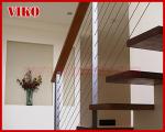 Steel Cable Stair VK78SC Carbon Steel Powder-coate Aluminum Baluster Treed Beech