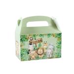 Custom Animal Print Handle Paper Box for Kids' Jungle Theme Birthday and Baby