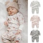 Stock Organic Cotton Baby Long Sleeve Romper Wholesale Newborn Baby Clothes