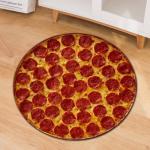 Polyester Fiber Bedroom Floor Carpets Small Circular Rugs Washable