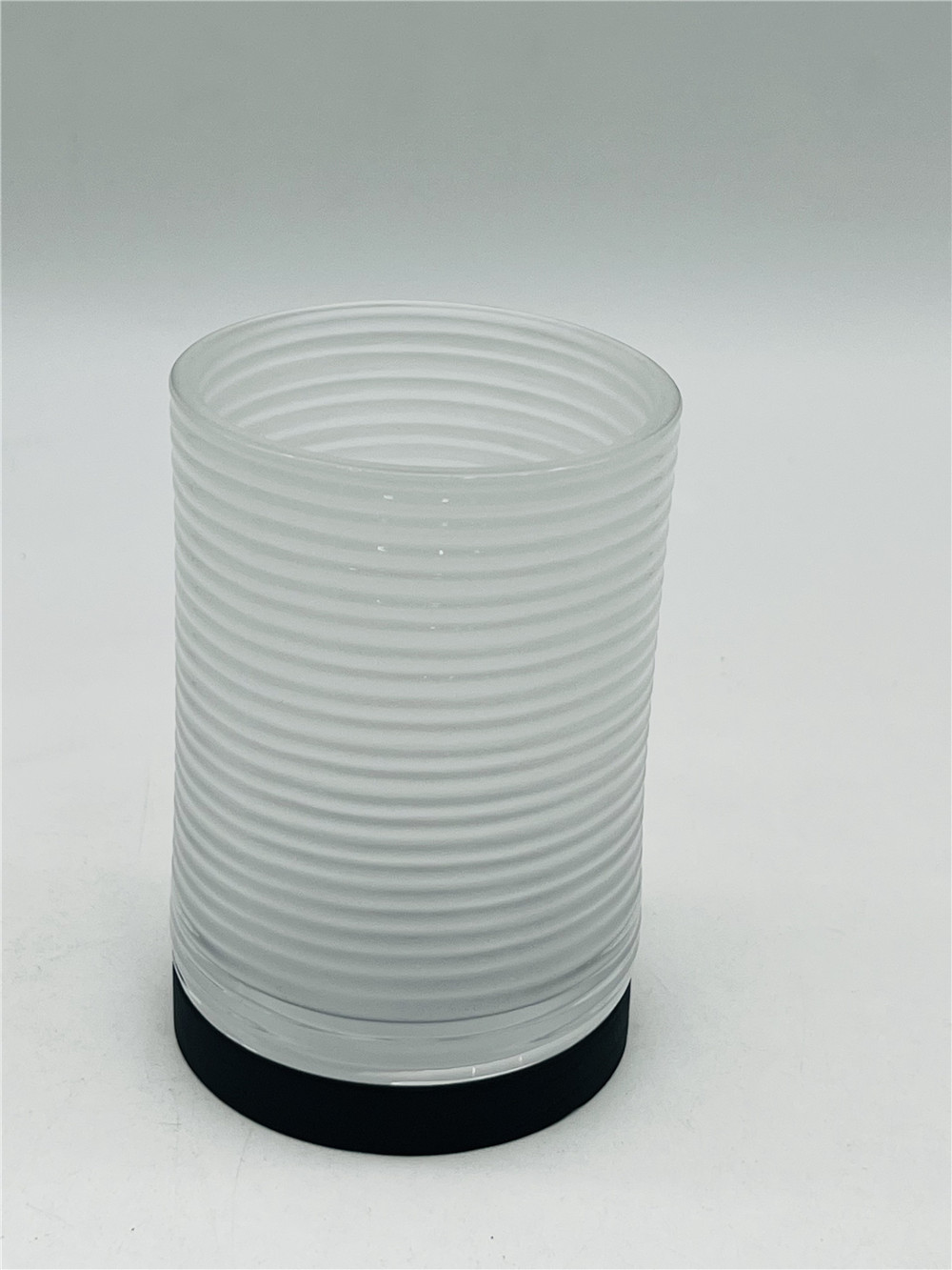 Milky White Glass Bath Accessories Set Round With Circle Line Lotion Dispenser Modern Set