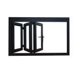 Black Aluminium Bifold Windows Vertical Living Room Interior Soundproof Windows