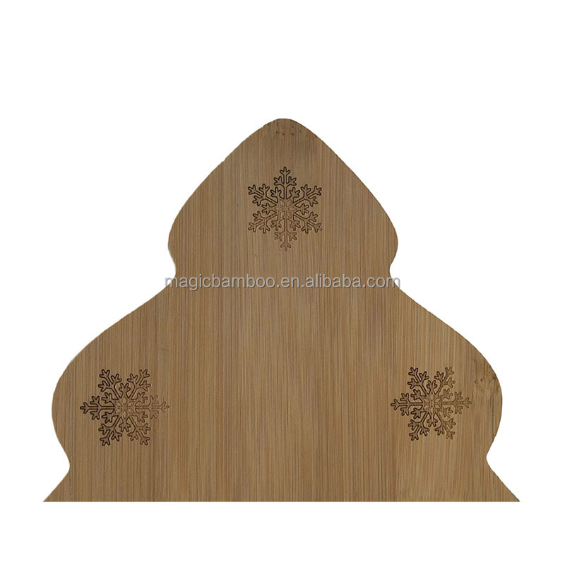 Eco-Friendly Bamboo Christmas Tree Charcuterie Cutting Board Set with Cheese Knife