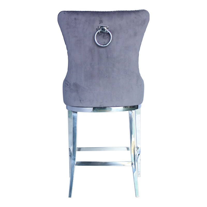 Curve Restaurant Bar Chair Velvet Cover Comfortable Seat With Buckle Backs