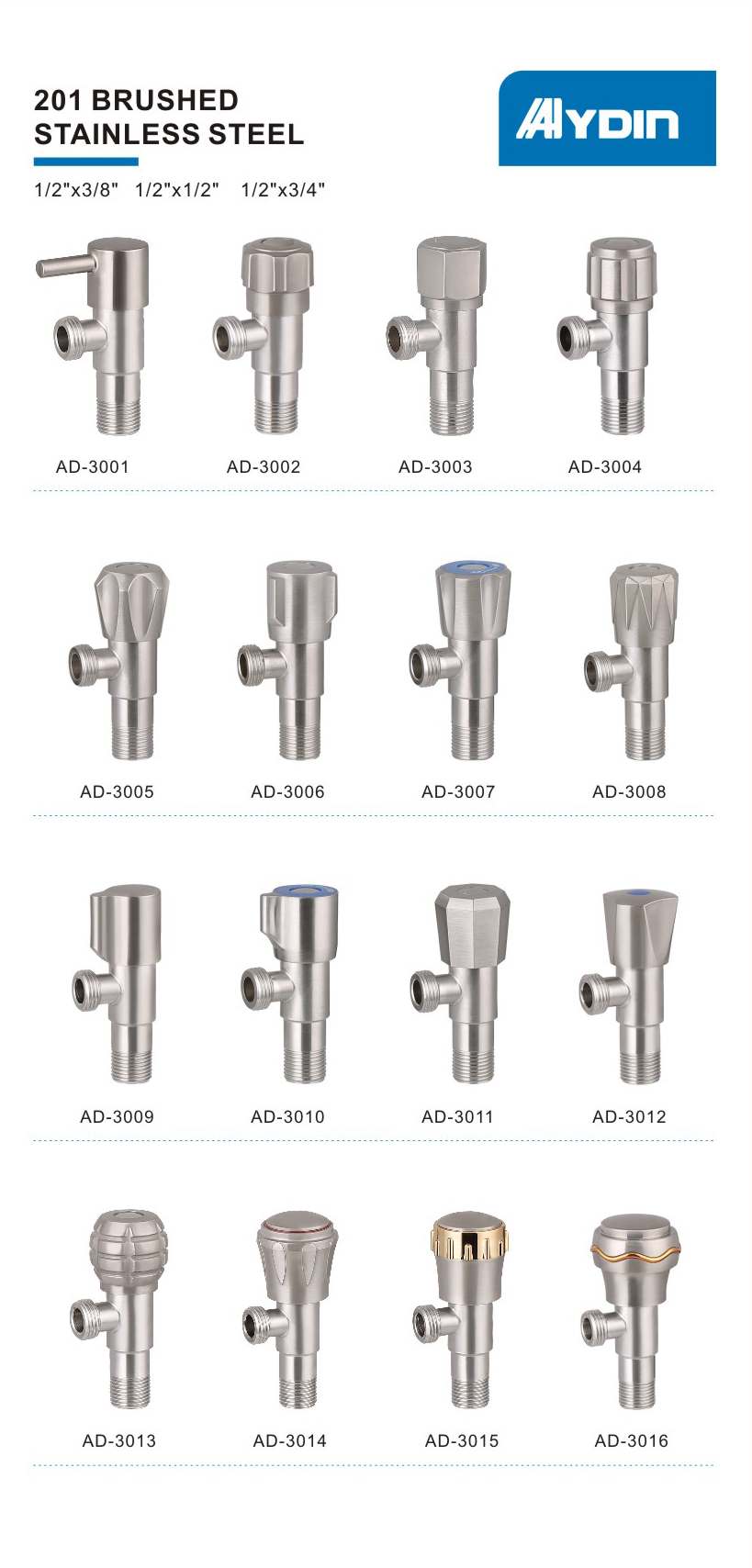 Chrome Plated Quarter Turn Angle Stop Valve Corrosion Resistant