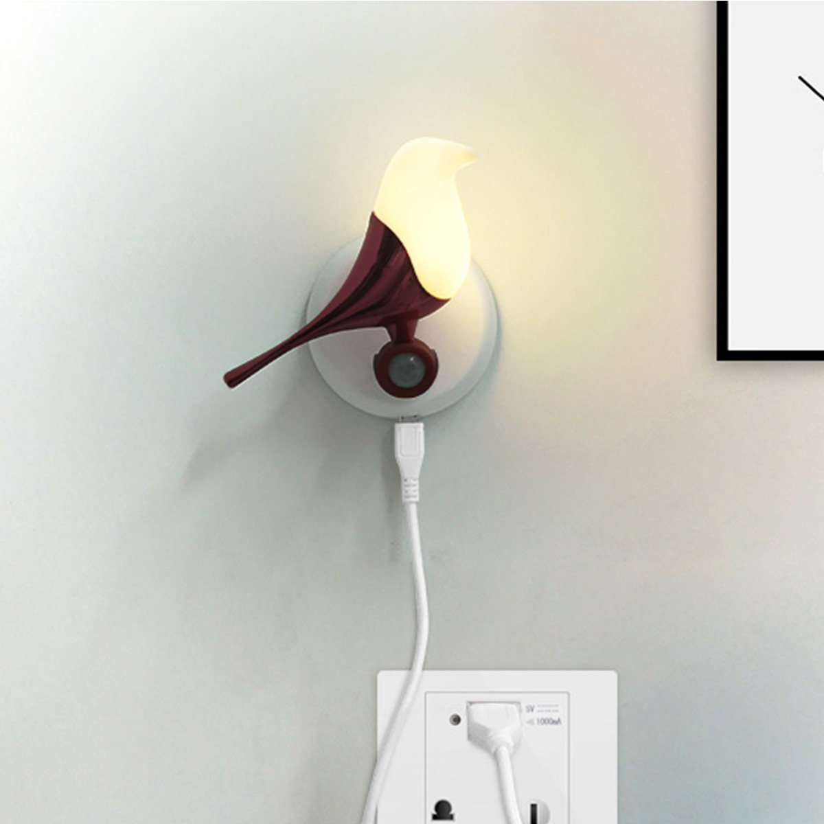 Bird Nightlight Human body induction lamp usb charge Light control led cabinet wardrobe light