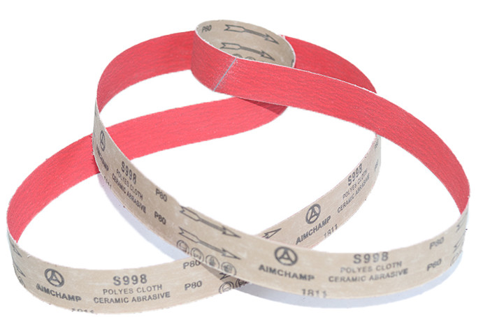 Ceramic Alumina Metal Polishing Sandpaper Y - Wt Polyester Cloth Sanding Belts Coating