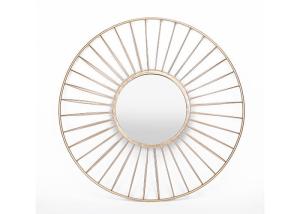 Quality Layered Round Gold Metal Frame Decorative Wall Mirror 28 by 28 by 5 inch wholesale