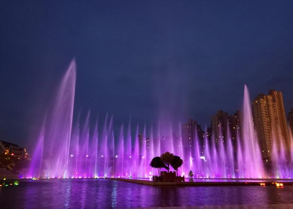 Color Change Outside Musical Water Fountain Stainless Steel Dancing Fountain On