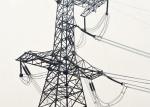 Transmission Power Line Tower , Angle Steel Member Lattice Steel Towers
