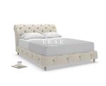 Modern European Style Fabric Wooden Bed Frame