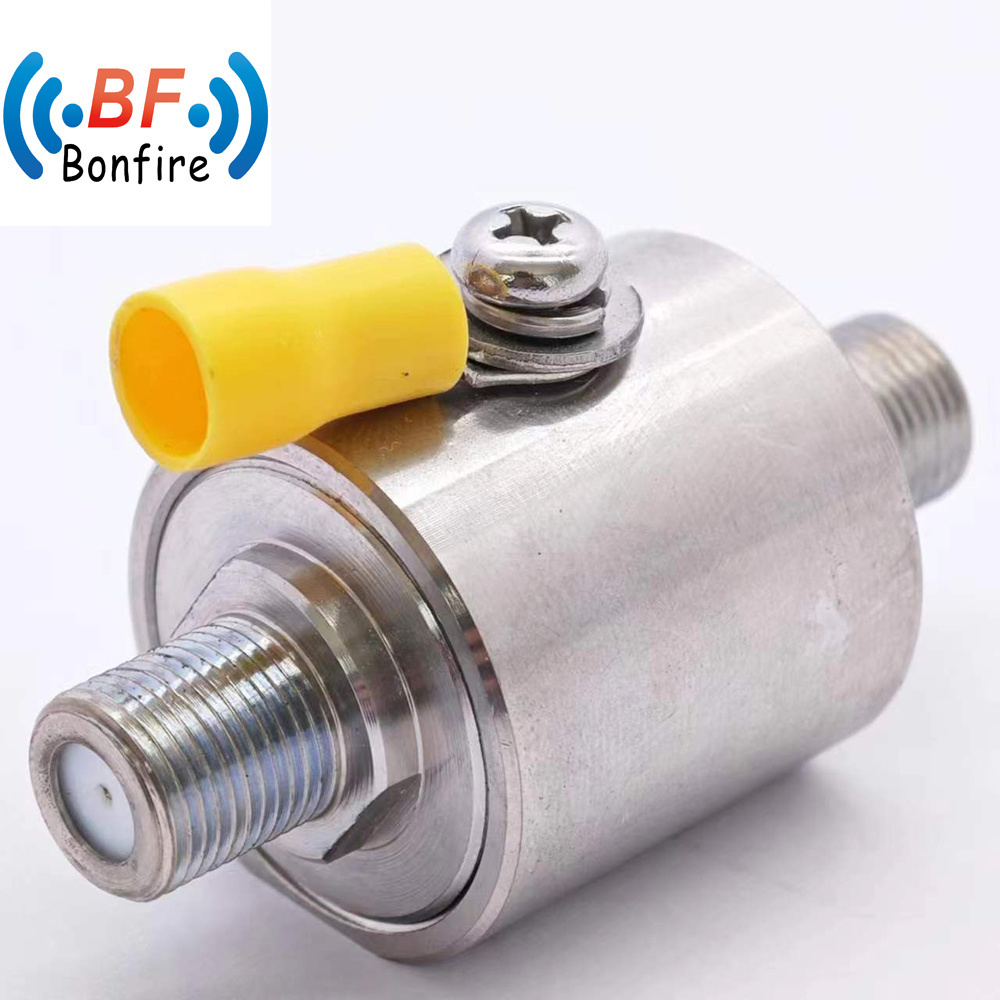 698-3800MHz F Type RF Lightning Arrester Double Dual Female Audio F Jack to F Jack Coaxial Cable Television Surge Protector Arrestor RF Arrester