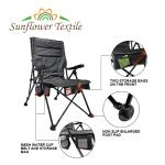 Outdoor Foldable Chairs Loungers For Camping With Storage Pocket