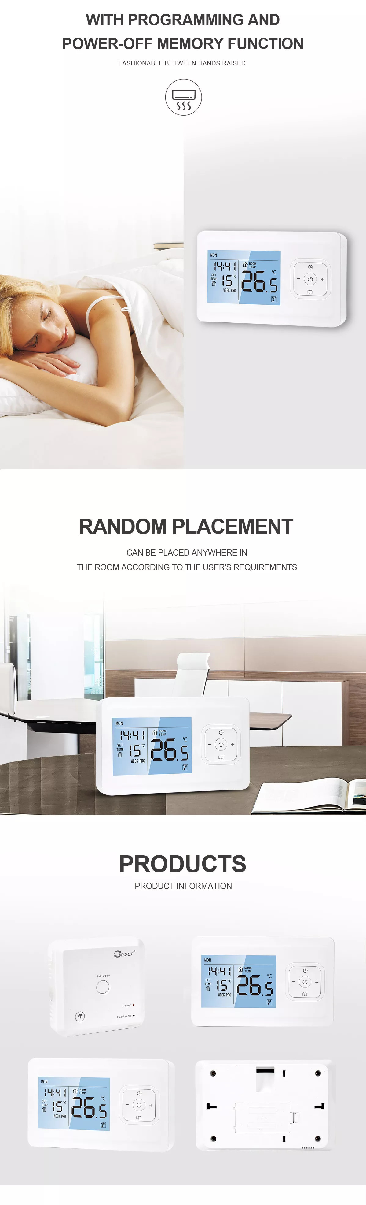 Tuya WiFi Smart Thermostat App Remote Control For Water Floor Heating / Gas Furnace