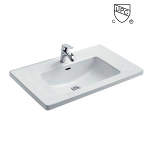 Quality UPC Counter Top Basin , White Vanity Rectangular Wash Hand Basin wholesale