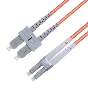 Quality SC UPC To LC UPC Fiber Optic Patch Cable Duplex 62.5/125 OM1 Multimode OFNR 3.0mm Orange wholesale